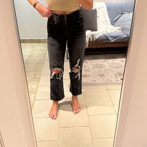 Wild Fable Super High Rise Distressed Straight Leg Jeans